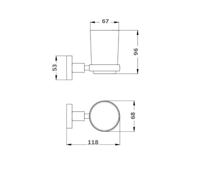 BK RUND Chrome Brass Single Round Tumbler Holders - HD reno