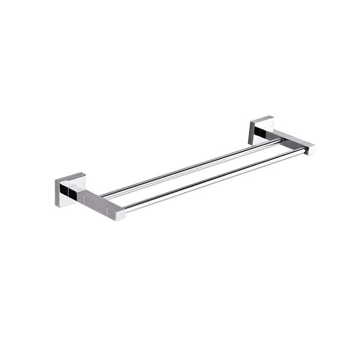 750mm BK ECKIG Chrome Brass Double Round Bars Towel Rails - HD reno