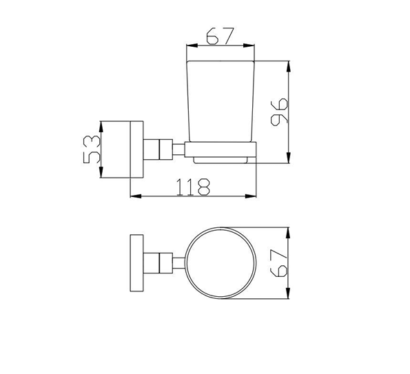 BK ECKIG Chrome Brass Single Round Tumbler Holders - HD reno