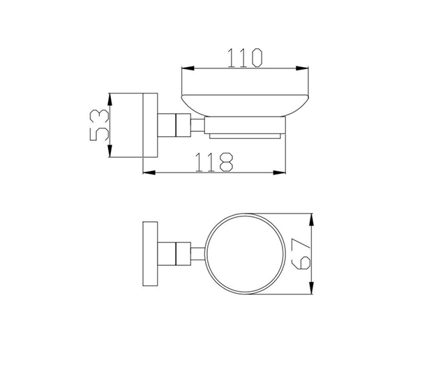 BK ECKIG Chrome Brass Round Soap Tray - HD reno