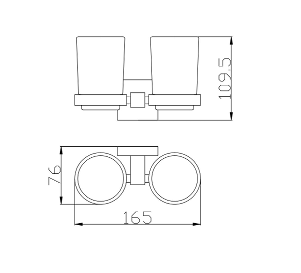 BK ECKIG Chrome Brass Double Round Tumbler Holders - HD reno