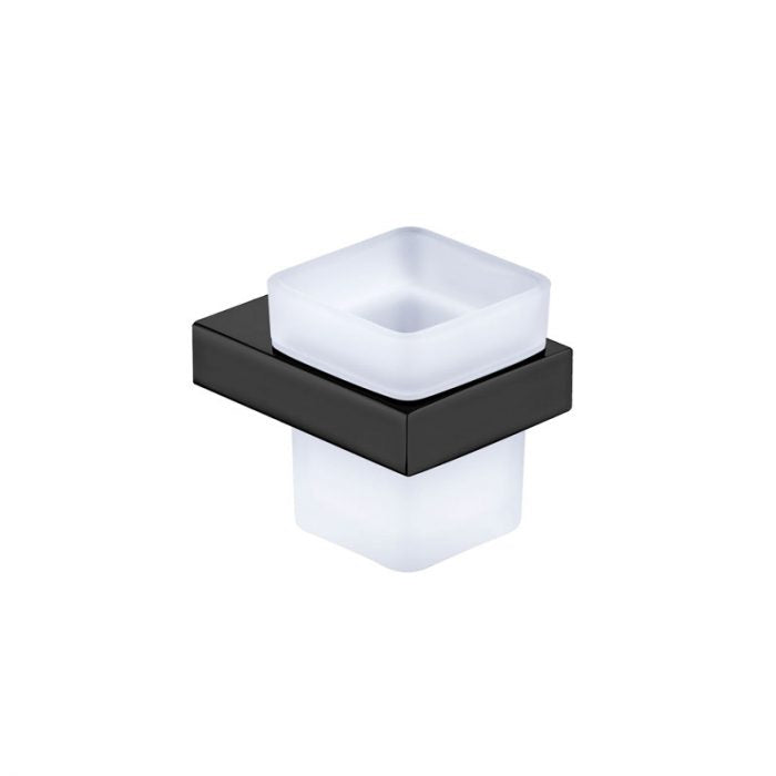 BK KOMPAKT ECKIG Chrome/Matt Black/Brushed Nickel Brass Single Square Tumbler Holders