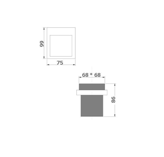 BK KOMPAKT ECKIG Chrome/Matt Black/Brushed Nickel Brass Single Square Tumbler Holders