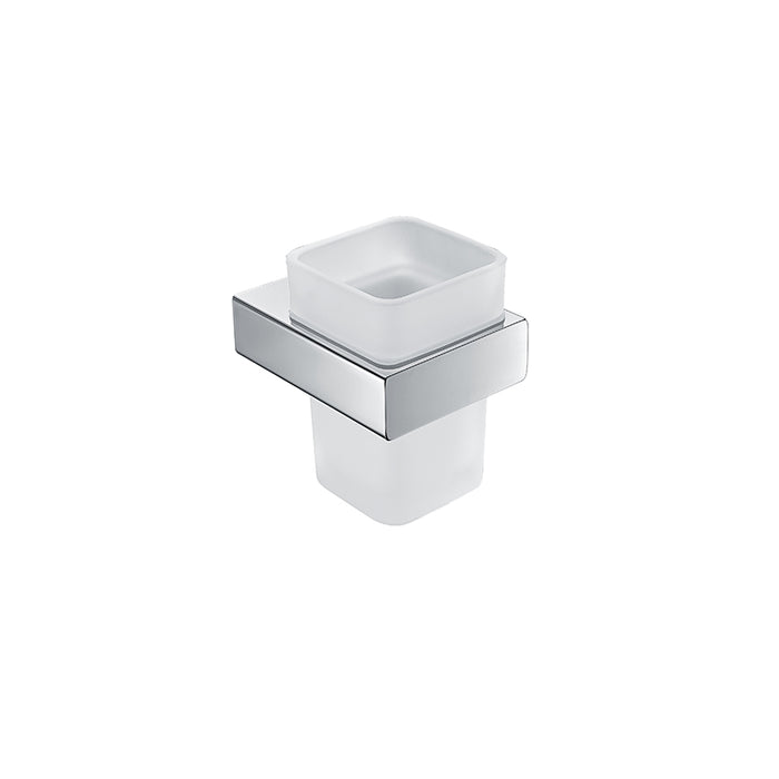 BK KOMPAKT ECKIG Chrome/Matt Black/Brushed Nickel Brass Single Square Tumbler Holders