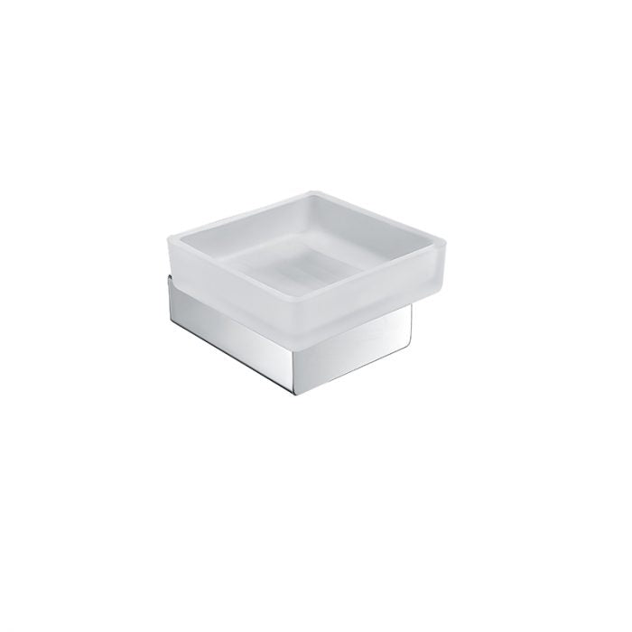 BK KOMPAKT ECKIG Chrome/Matt Black/Brushed Nickel Brass Square Soap Tray - HD reno