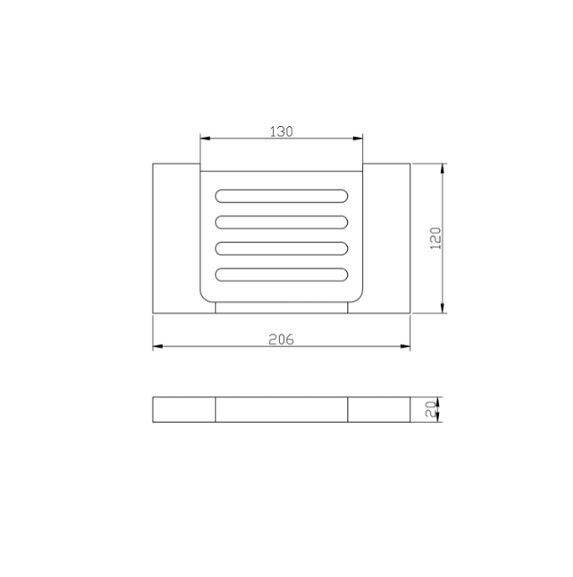 BK KOMPAKT ECKIG Chrome/Matt Black/Brushed Nickel Brass Rectangle Soap Tray - HD reno