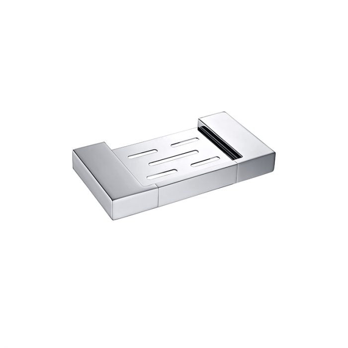 BK KOMPAKT ECKIG Chrome/Matt Black/Brushed Nickel Brass Rectangle Soap Tray - HD reno