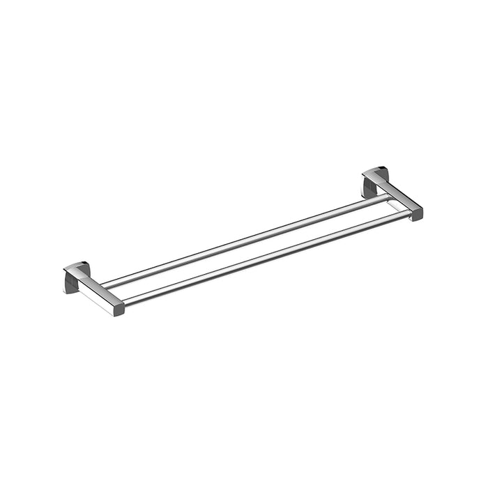 800mm BK LUXUS Chrome/Matt Black/Brushed Nickel Brass Double Round Bars Towel Rails - HD reno