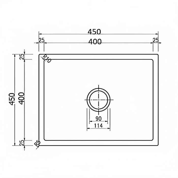 450*450*230mm BK Arcko Granite Matte Black Square Top Mount / Under Mount Single Bowl Laundry Kitchen Sink