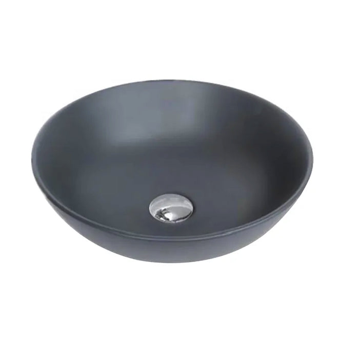 400*400*135mm Matte Dark Grey Ceramic Round Above Counter Basin