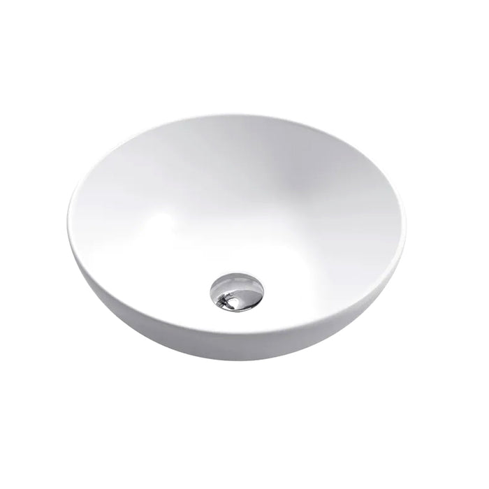 400*400*135mm Matte White Ceramic Round Above Counter Basin