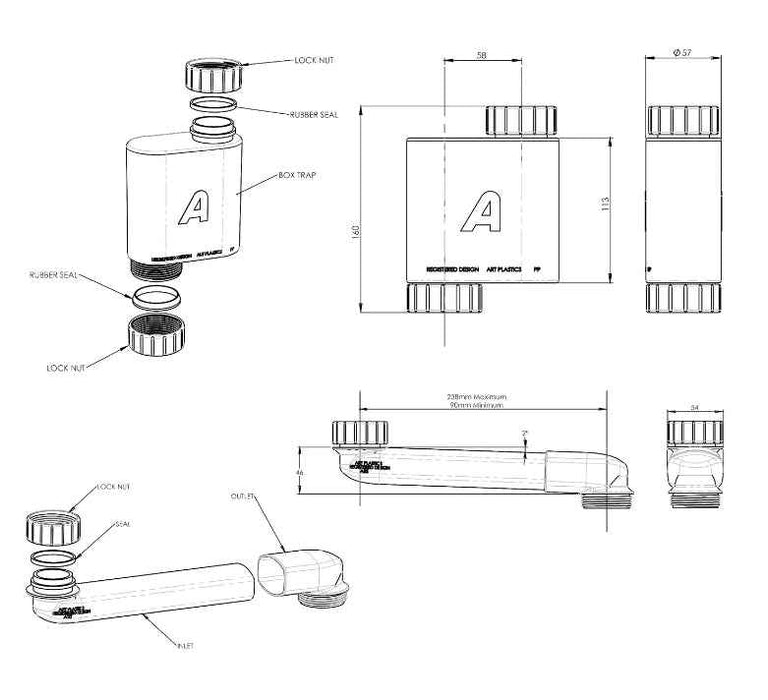 1200*460*450mm OTTI Bondi Black Oak Cabinet Only and Stone Top Bathroom Wall Hung Vanity