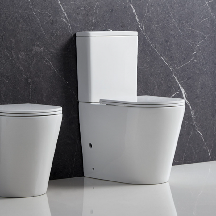 670*360*850mm Unicasa Berlin High Gloss White/Matt Black/Matt White Ceramic Rimless Tornado Back To Wall Toilet