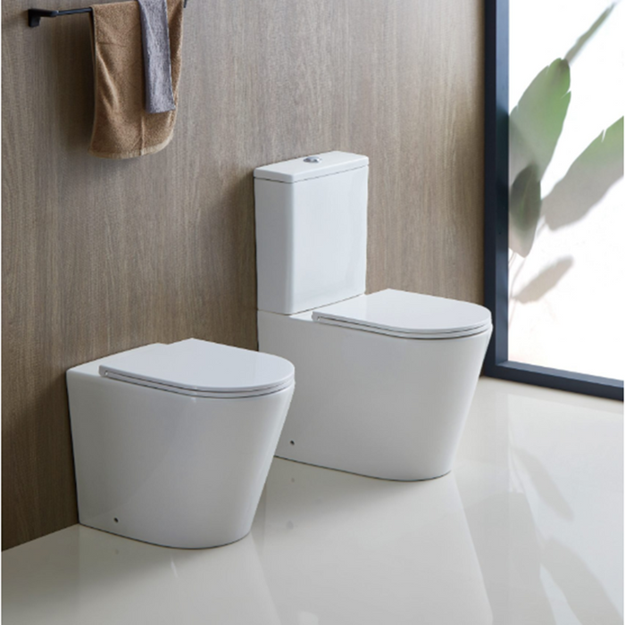 670*360*850mm Unicasa Berlin High Gloss White/Matt Black/Matt White Ceramic Rimless Tornado Back To Wall Toilet