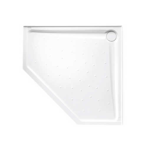 914-1200mm Evo White Polymarble Straight Diamond Front Corner Rear Outlet Shower Base - HD reno