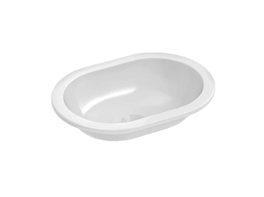 430*310*125mm Emilia Ceramic Oval Compact Vanity Basin With Waste - HD reno