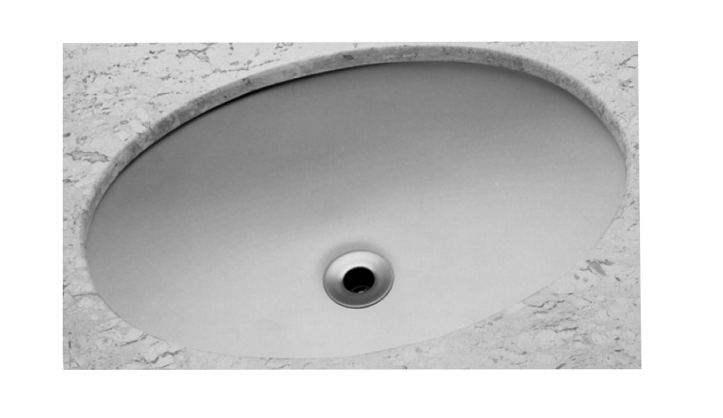 390*300*130mm Emilia Ceramic Oval Under Counter Vanity Basin With Waste - HD reno