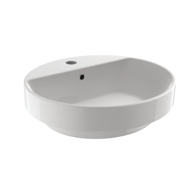 450*410*165mm Gemelli Ceramic Oval Semi-inset Basin With Waste - HD reno