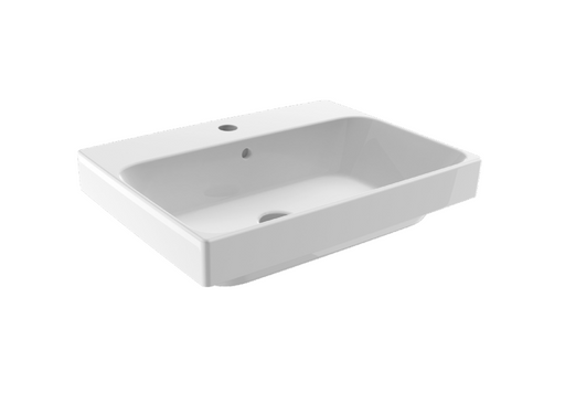 550*410*165mm Gemelli Ceramic Rectangular Semi-inset Basin With Waste - HD reno
