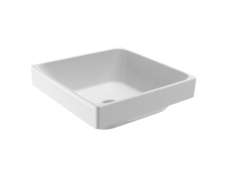 400*400*140mm Gemelli Ceramic Square Semi-inset Basin With Waste
