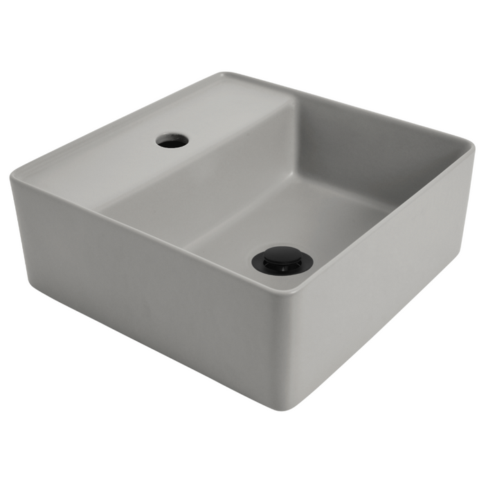 350*350*135mm Venezia Ceramic Square 1Taphole Countertop Basin With Waste - HD reno