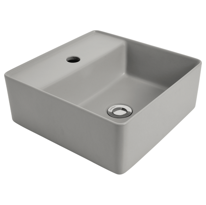350*350*135mm Venezia Ceramic Square 1Taphole Countertop Basin With Waste - HD reno