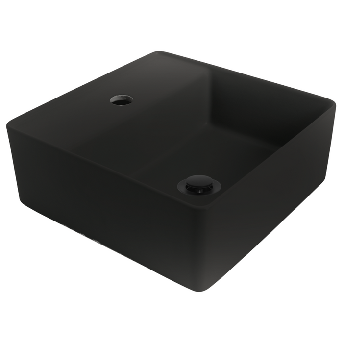 350*350*135mm Venezia Ceramic Square 1Taphole Countertop Basin With Waste - HD reno