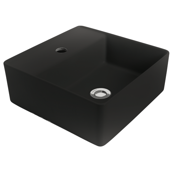 350*350*135mm Venezia Ceramic Square 1Taphole Countertop Basin With Waste - HD reno