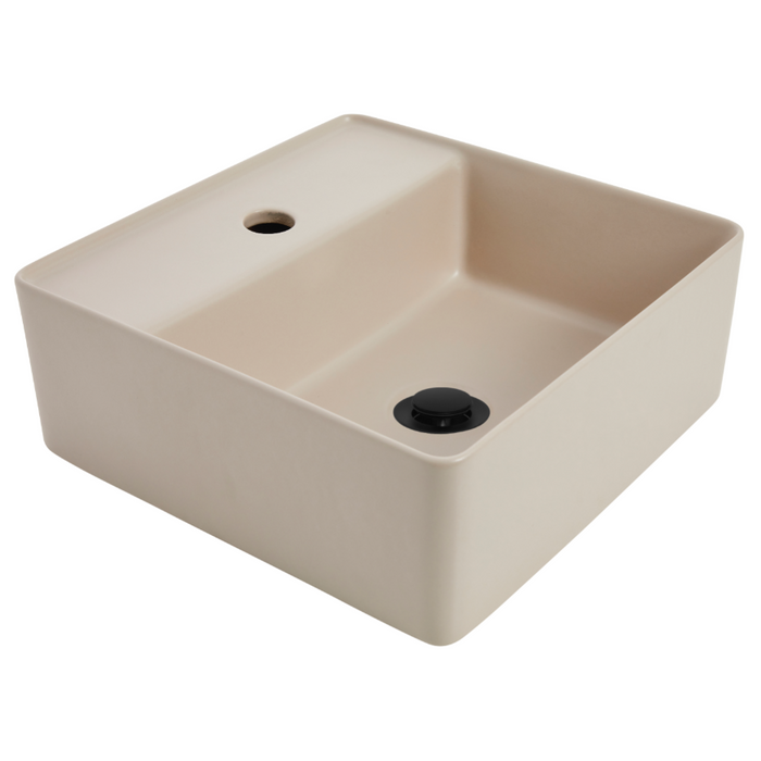 350*350*135mm Venezia Ceramic Square 1Taphole Countertop Basin With Waste - HD reno