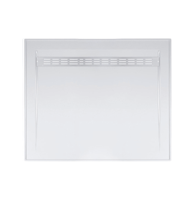900-1500mm Barossa White Polymarble Standard Square Rear Outlet Shower Base - HD reno