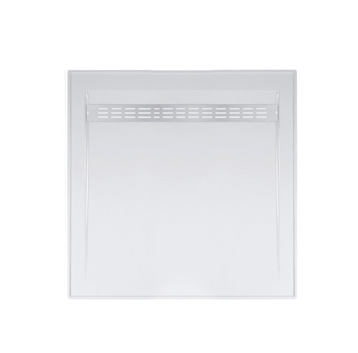 900-1500mm Barossa White Polymarble Standard Square Rear Outlet Shower Base - HD reno