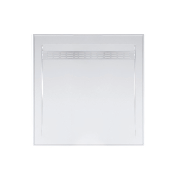 900-1500mm Barossa White Polymarble Standard Square Rear Outlet Shower Base - HD reno