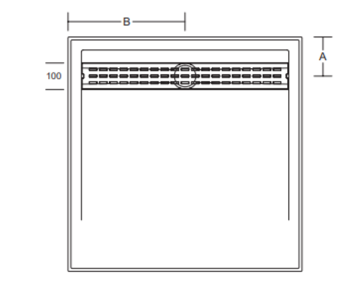 900-1500mm Barossa White Polymarble Standard Square Rear Outlet Shower Base - HD reno