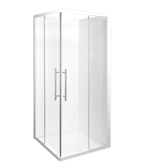 900-1000mm Daintree Chrome Glass Corner Slider Semi-frameless Shower Screens - HD reno