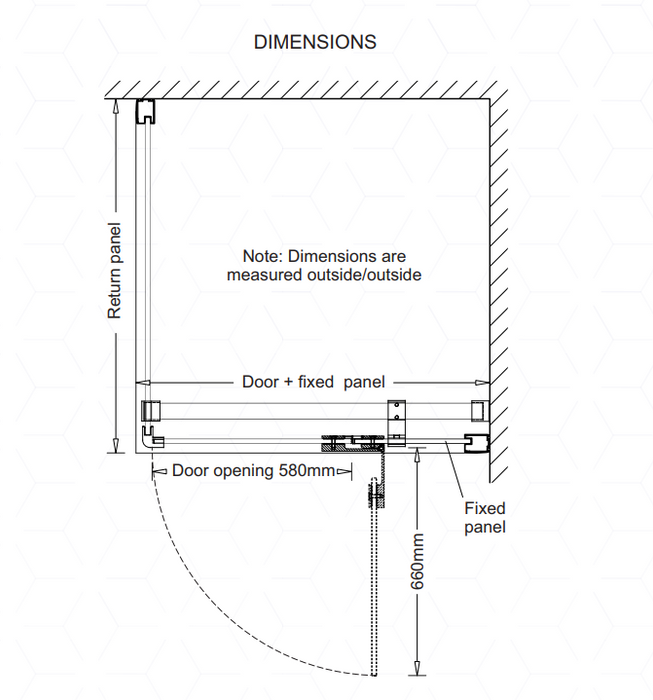 900-1200mm Barossa Chrome Toughened Glass WTW Pivot Semi-frameless Shower Screens - HD reno