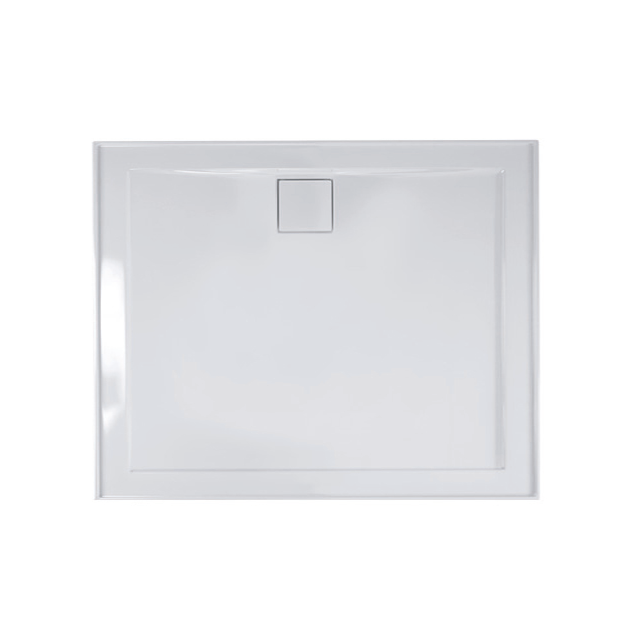 820-1220mm Daintree White Polymarble Standard Square Rear Outlet Shower Base - HD reno