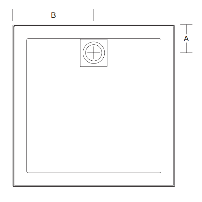 820-1220mm Daintree White Polymarble Standard Square Rear Outlet Shower Base - HD reno