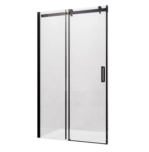 900-1500mm Barossa Chrome & Black Glass WTW Semi-frameless Slider Shower Screens - HD reno