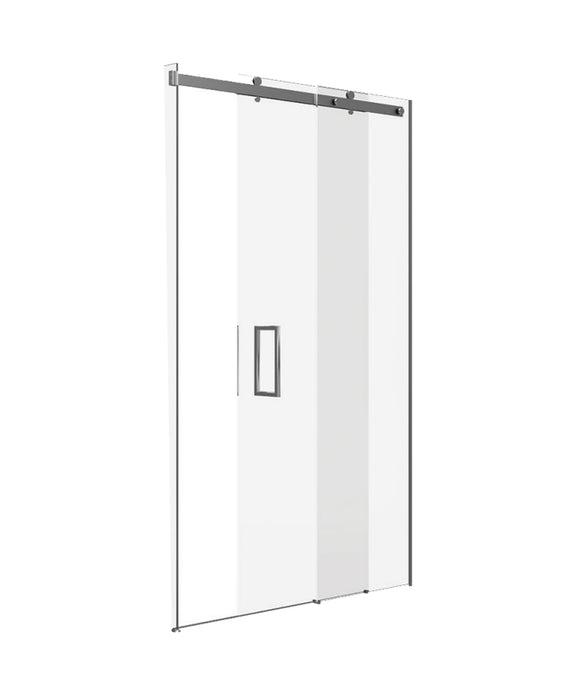 900-1500mm Barossa Chrome & Black Glass WTW Semi-frameless Slider Shower Screens - HD reno