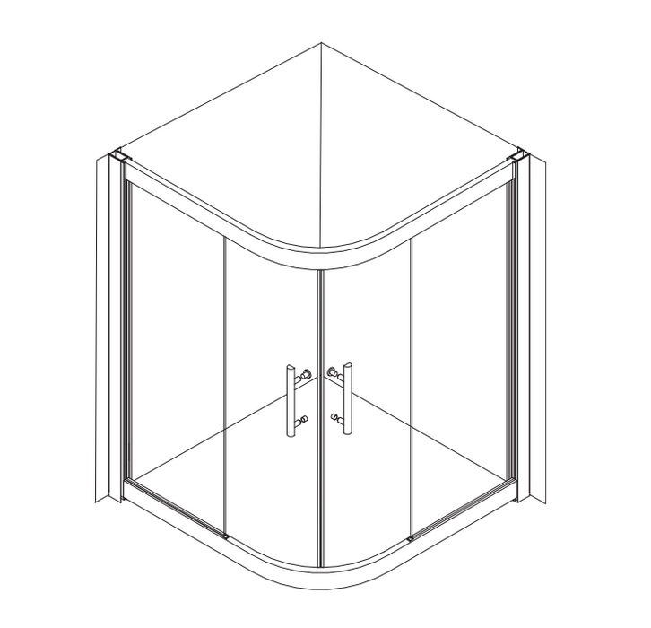 914-1000mm Daintree Chrome Glass Curved Slider Framed Shower Screens - HD reno
