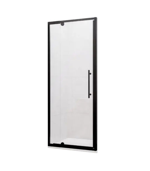 820-1500mm Marbletrend New Flinders Chrome & Black Glass WTW Pivot Shower Screens - HD reno