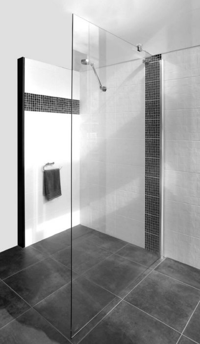 900-1200mm Marbletrend Flinders Tempered Glass Shower Panel - HD reno