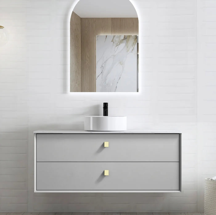 1200*460*550mm Boston Light Grey High Moisture Resistant Plywood/Polyurethane Wall Hung Vanity - HD reno