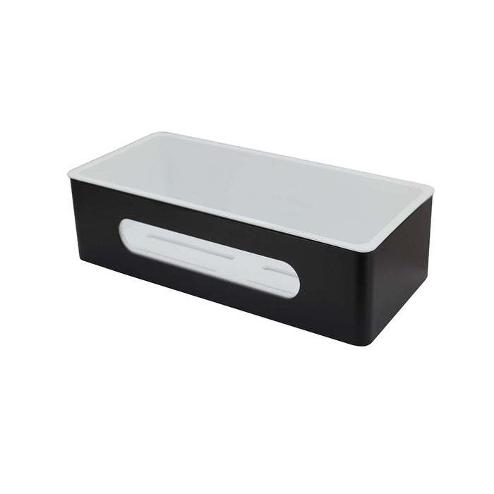 K002 Square Matte Black Shower Basket with Removable Tray