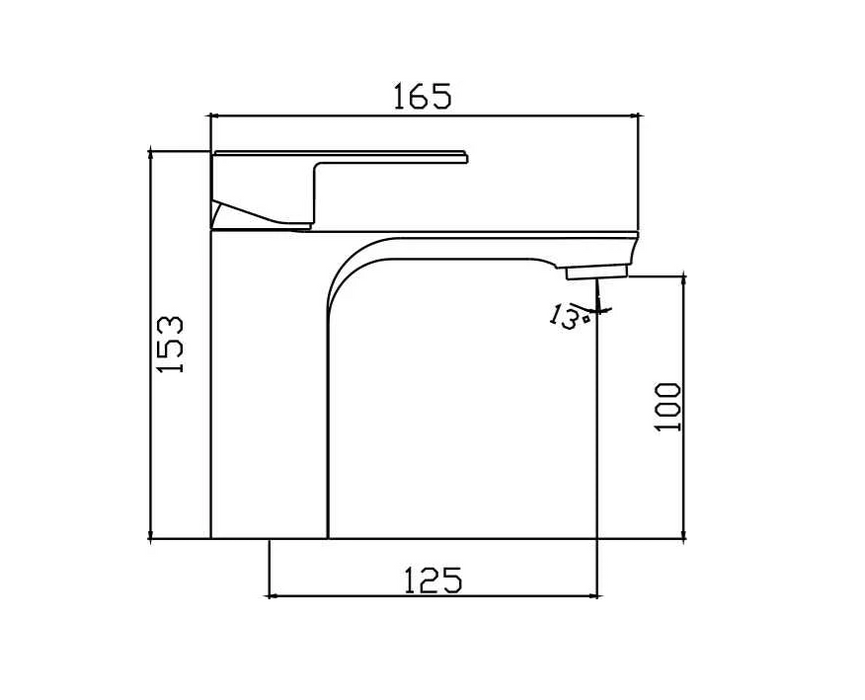 HC Bateau Brushed Gold Rectangle Basin Mixer