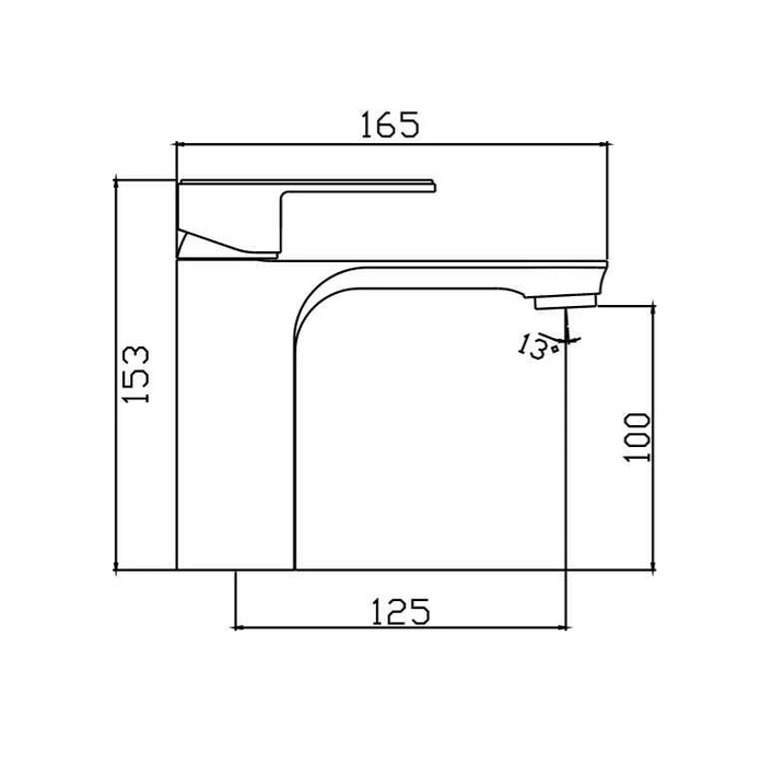 HC Bateau Brushed Gun Metal Rectangle Basin Mixer