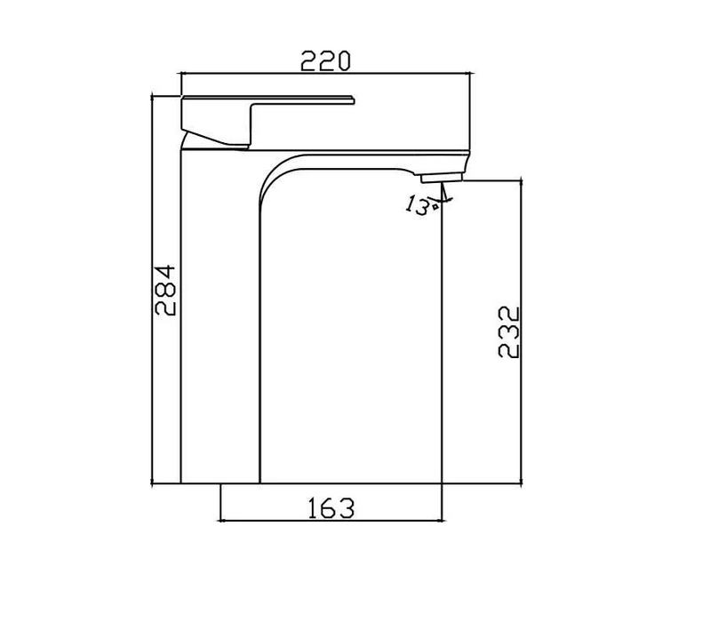 HC Bateau Brushed Gun Metal Rectangle High Basin Mixer