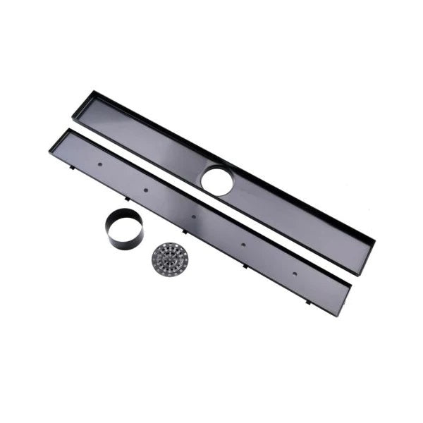600-1800*100mm Somer Matte Black Tile Insert Floor Waste Tile Insert Drain (80mm Outlet)