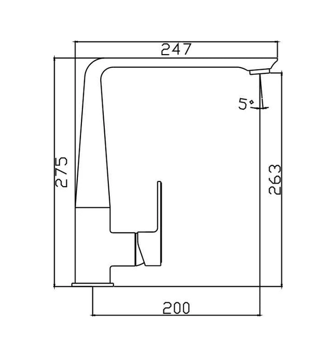 HC Bateau Brushed Nickel Rectangle Sink Mixer