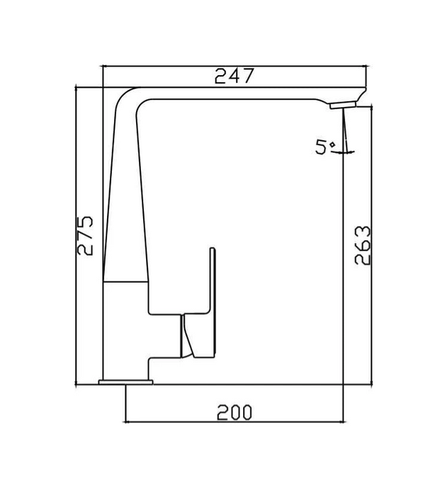 HC Bateau Brushed Gun Metal Rectangle Sink Mixer
